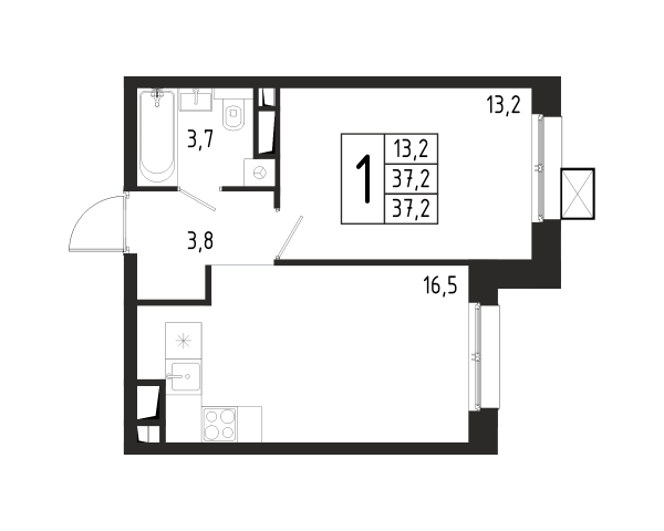 1 комната до 37.2
