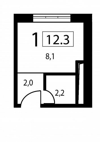 Студия, 12.3 м²