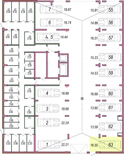 Машиноместа, 16.6 м²
