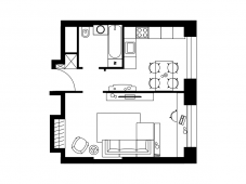 1-комнатная квартира 39,6 м²