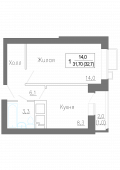 1-комнатная квартира 32,7 м²