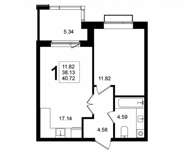 1 комната до 40.72