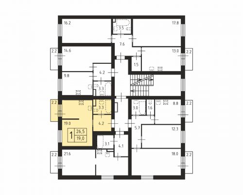 Студия, 28.9 м²