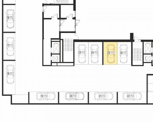 Машиноместа, 17 м²