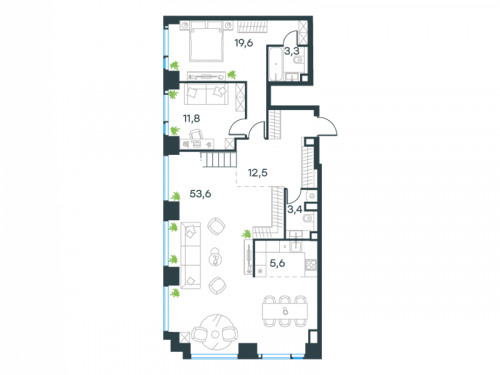 Многокомнатная, 181.1 м²
