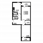 2-комнатная квартира 65,8 м²