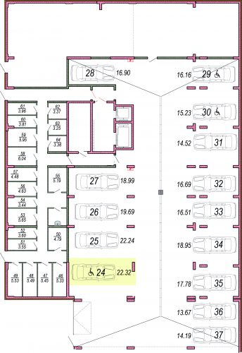Машиноместа, 22.3 м²