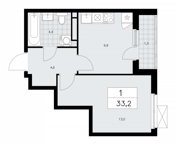 1 комната до 33.2