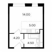 1-комнатная квартира 27,7 м²