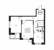 2-комнатная квартира 56,15 м²