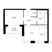 2-комнатная квартира 46,27 м²