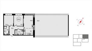 3-комнатная квартира 84,4 м²