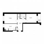 2-комнатная квартира 61,28 м²