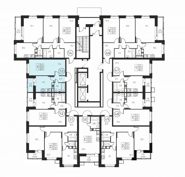 1 комната до 38.5