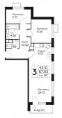 3-комнатная квартира 67,04 м²
