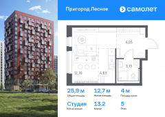 1-комнатная квартира 25,91 м²