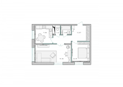 2-комнатная квартира 57,8 м²