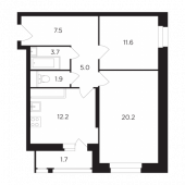 2-комнатная квартира 63,8 м²