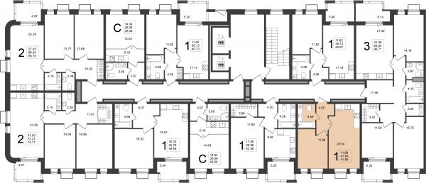1 комната до 41.66