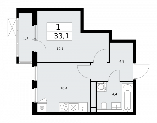 1 комната до 33.1