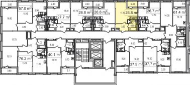 1-комнатная квартира 26,8 м²