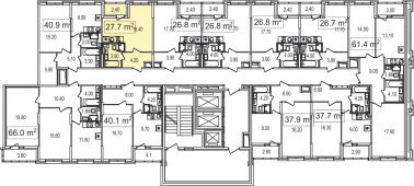 1-комнатная квартира 27,7 м²