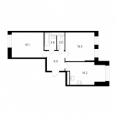 2-комнатная квартира 57,4 м²