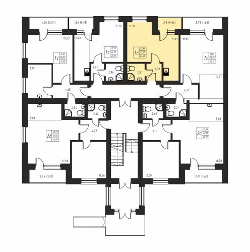 1-комнатная, квартира, 23.2 м²