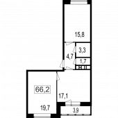 3-комнатная квартира 62,3 м²