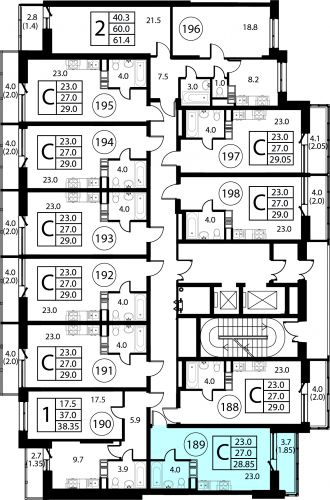 Студия, 28.85 м²