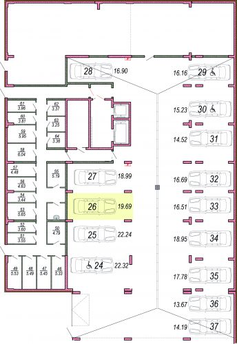 Машиноместа, 19.7 м²