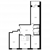 3-комнатная квартира 77,4 м²