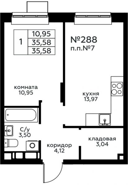 1 комната до 35.58