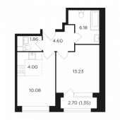 2-комнатная квартира 41,26 м²