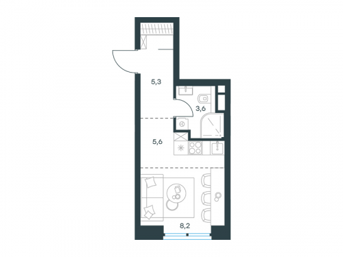 Студия, 23.2 м²