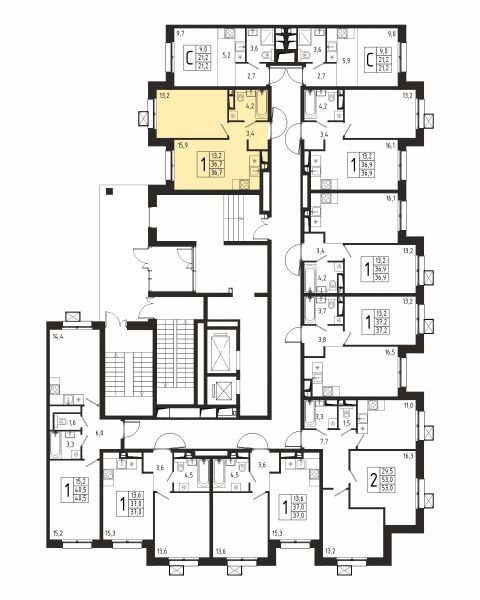 1 комната до 36.7