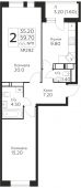 2-комнатная квартира 59,7 м²