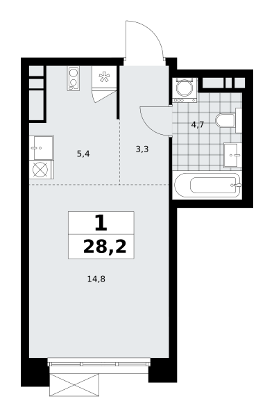 1 комната до 28.2