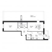 2-комнатная квартира 72,28 м²