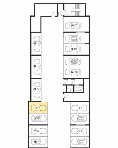 Машиноместа, 16.4 м²