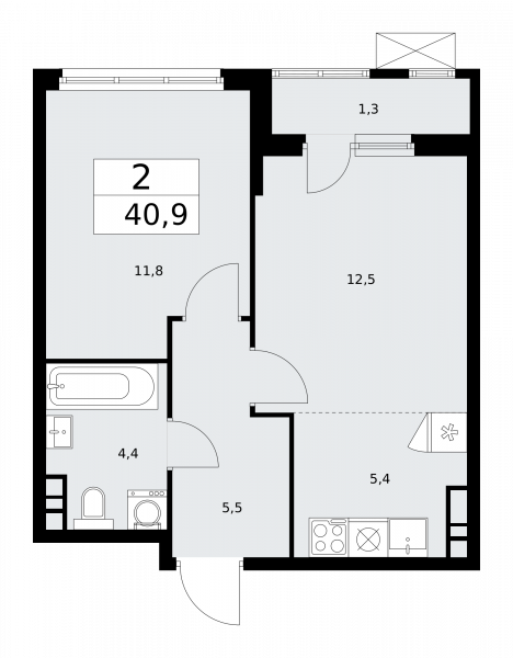 2 комнаты до 40.9