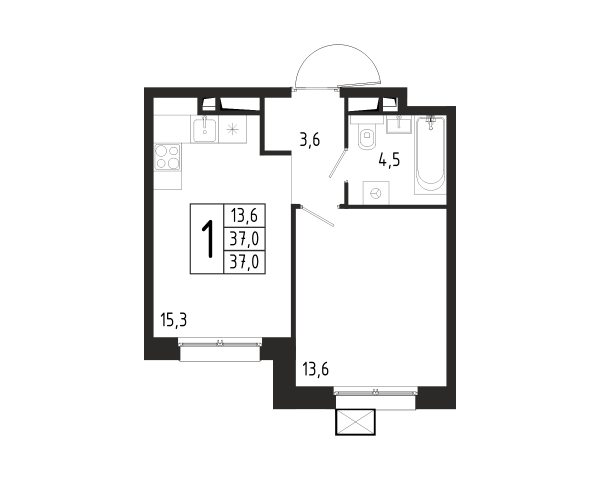 1 комната до 37