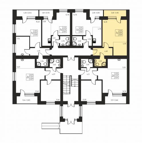 1-комнатная, квартира, 28 м²
