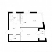 2-комнатная квартира 51,38 м²