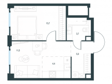 2-комнатная квартира 38,3 м²