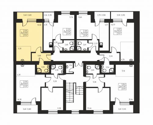 1-комнатная, квартира, 27.6 м²