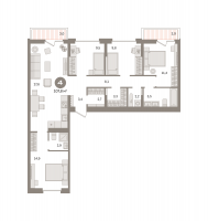 Многокомнатная, квартира, 107.75 м²