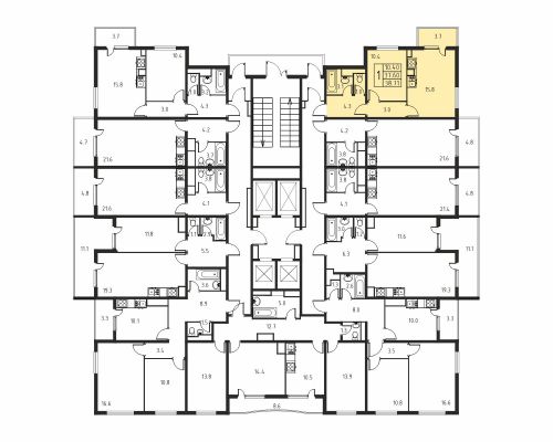 1-комнатная, квартира, 37.6 м²