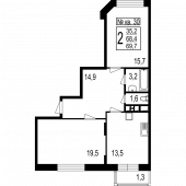 2-комнатная квартира 69,7 м²