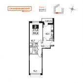 2-комнатная квартира 55,9 м²